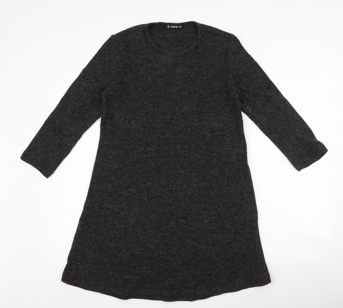 SheIn Womens Grey  Polyester Jumper Dress  Size S  Round Neck Pullover