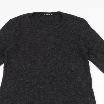 SheIn Womens Grey  Polyester Jumper Dress  Size S  Round Neck Pullover