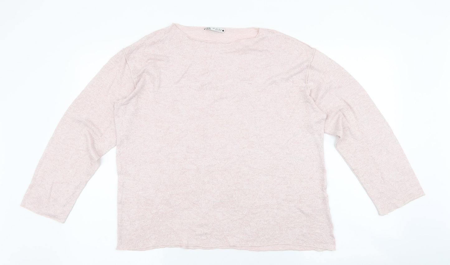 Womens UK Size L Zara Pink Jersey T-Shirt