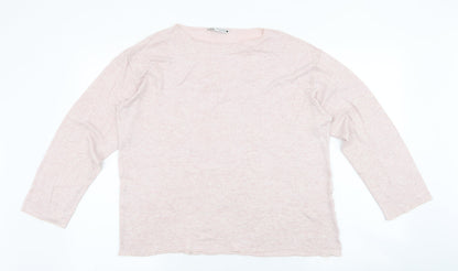 Womens UK Size L Zara Pink Jersey T-Shirt
