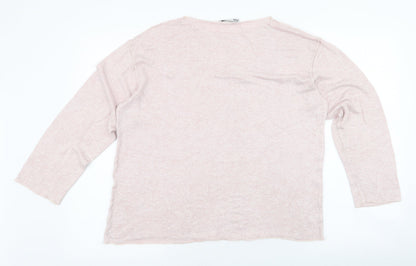 Womens UK Size L Zara Pink Jersey T-Shirt