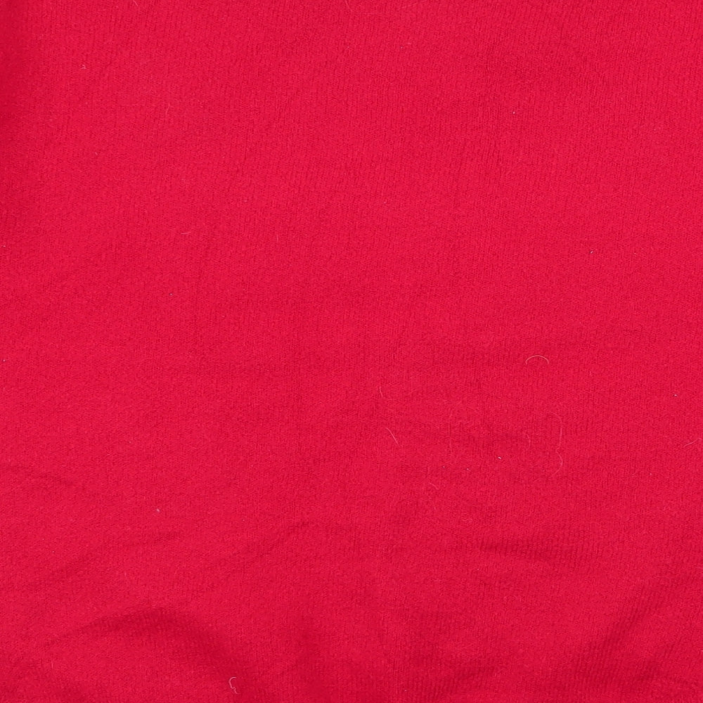 Primark Womens Red Round Neck  Acrylic Pullover Jumper Size S   - love , antlers