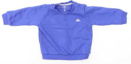 F&F Boys Blue  Cotton Pullover Jumper Size 3-6 Months   - car