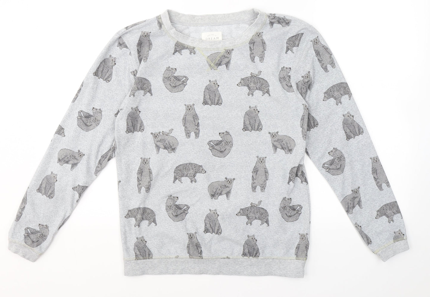 NEXT Womens Grey Solid Polyester Top Pyjama Top Size XS   - Bear