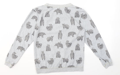 NEXT Womens Grey Solid Polyester Top Pyjama Top Size XS   - Bear
