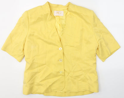 Country Casuals Womens Yellow  Cupro Jacket Blazer Size 18