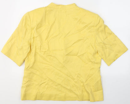 Country Casuals Womens Yellow  Cupro Jacket Blazer Size 18