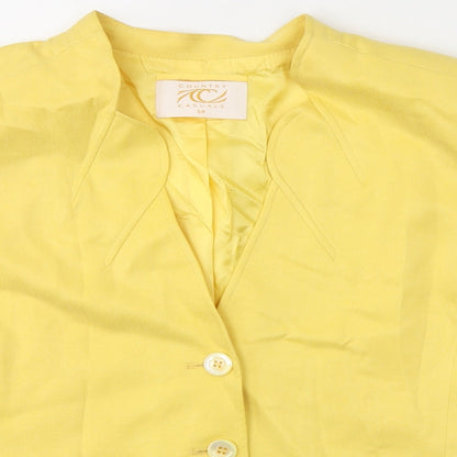 Country Casuals Womens Yellow  Cupro Jacket Blazer Size 18