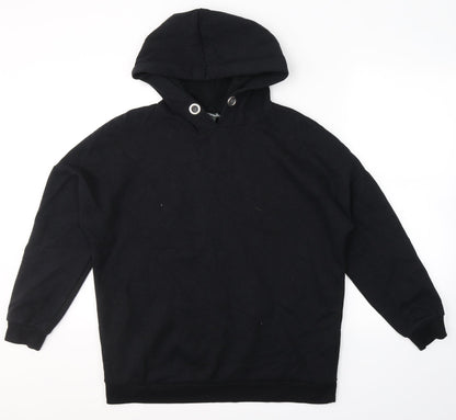 Bonmarché Womens Black  Cotton Pullover Hoodie Size 14