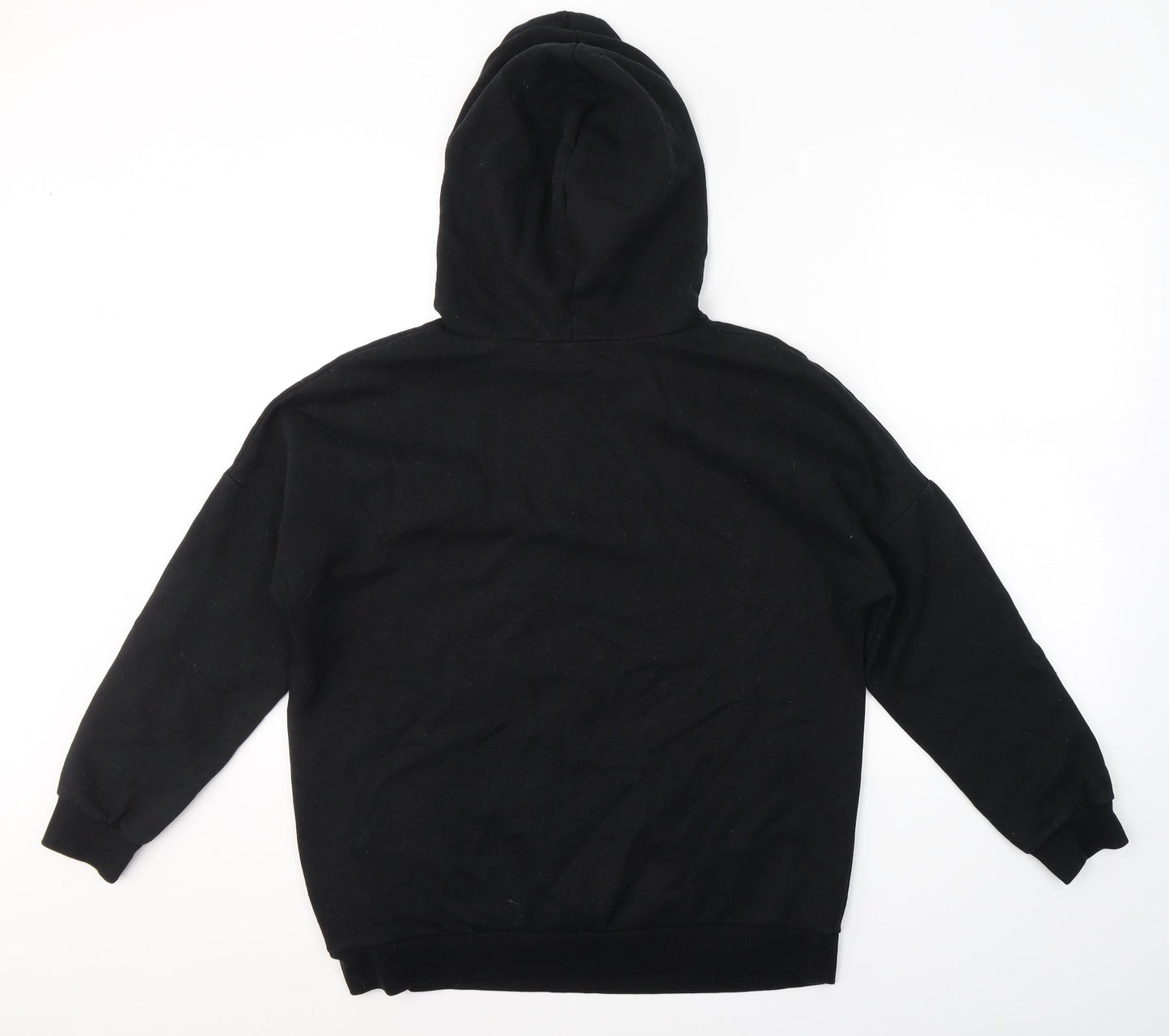 Bonmarché Womens Black  Cotton Pullover Hoodie Size 14