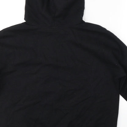 Bonmarché Womens Black  Cotton Pullover Hoodie Size 14