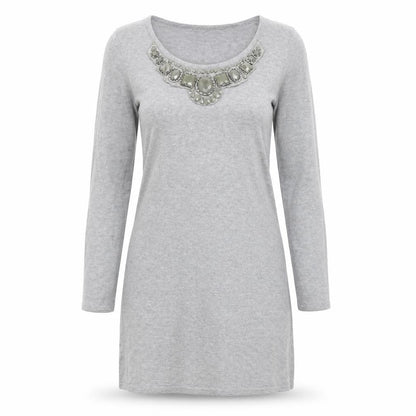 Wallis Womens Grey  Cotton A-Line  Size S  Round Neck