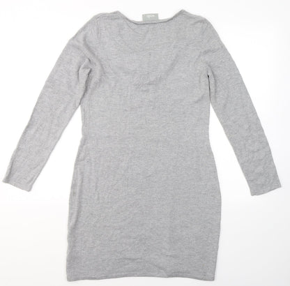 Wallis Womens Grey  Cotton A-Line  Size S  Round Neck