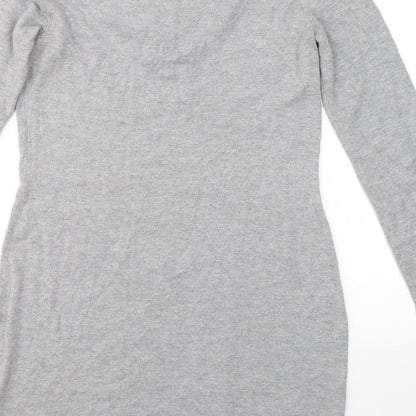 Wallis Womens Grey  Cotton A-Line  Size S  Round Neck