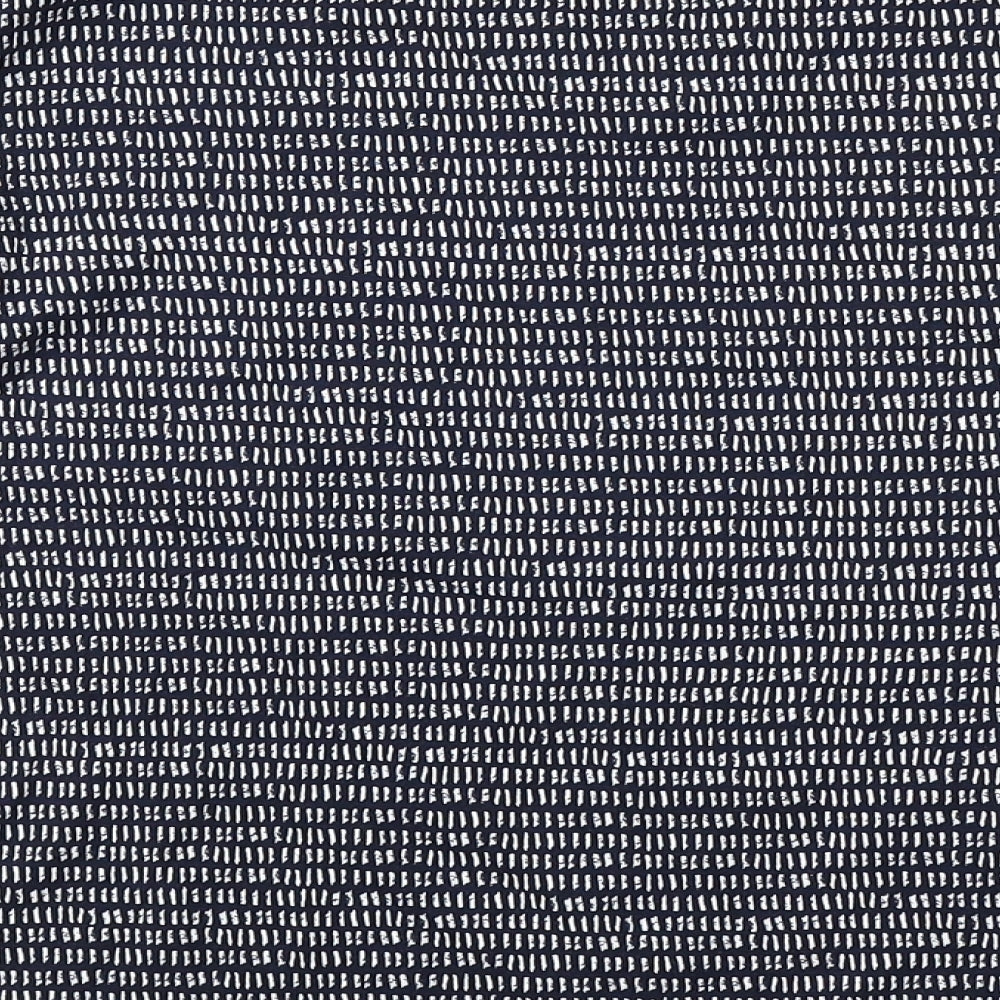 Bonmarché Womens Blue Polka Dot Cotton Basic Blouse Size 16 V-Neck