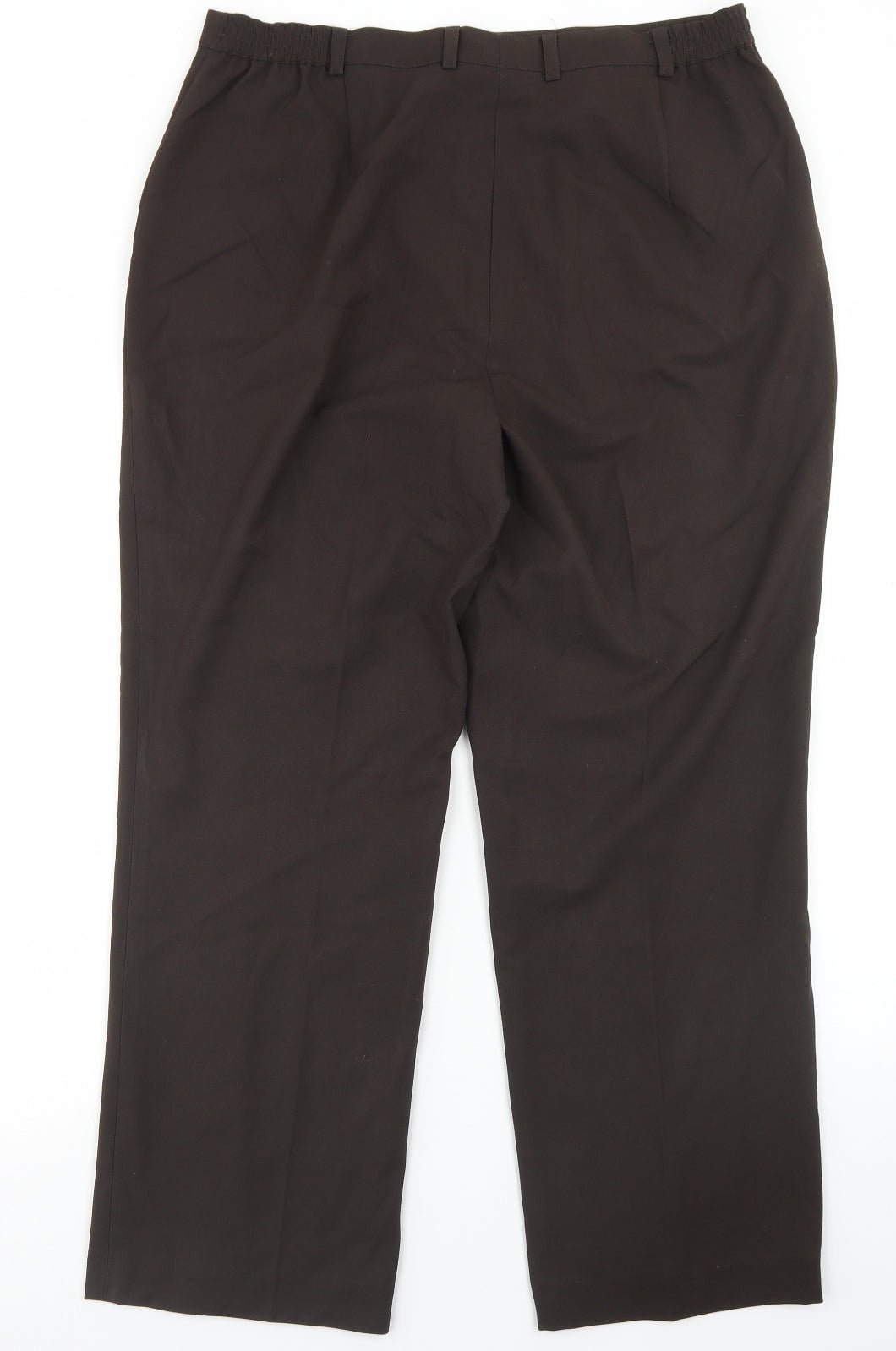 TIME Womens Brown  Polyester Dress Pants Trousers Size 18 L27 in Regular Button