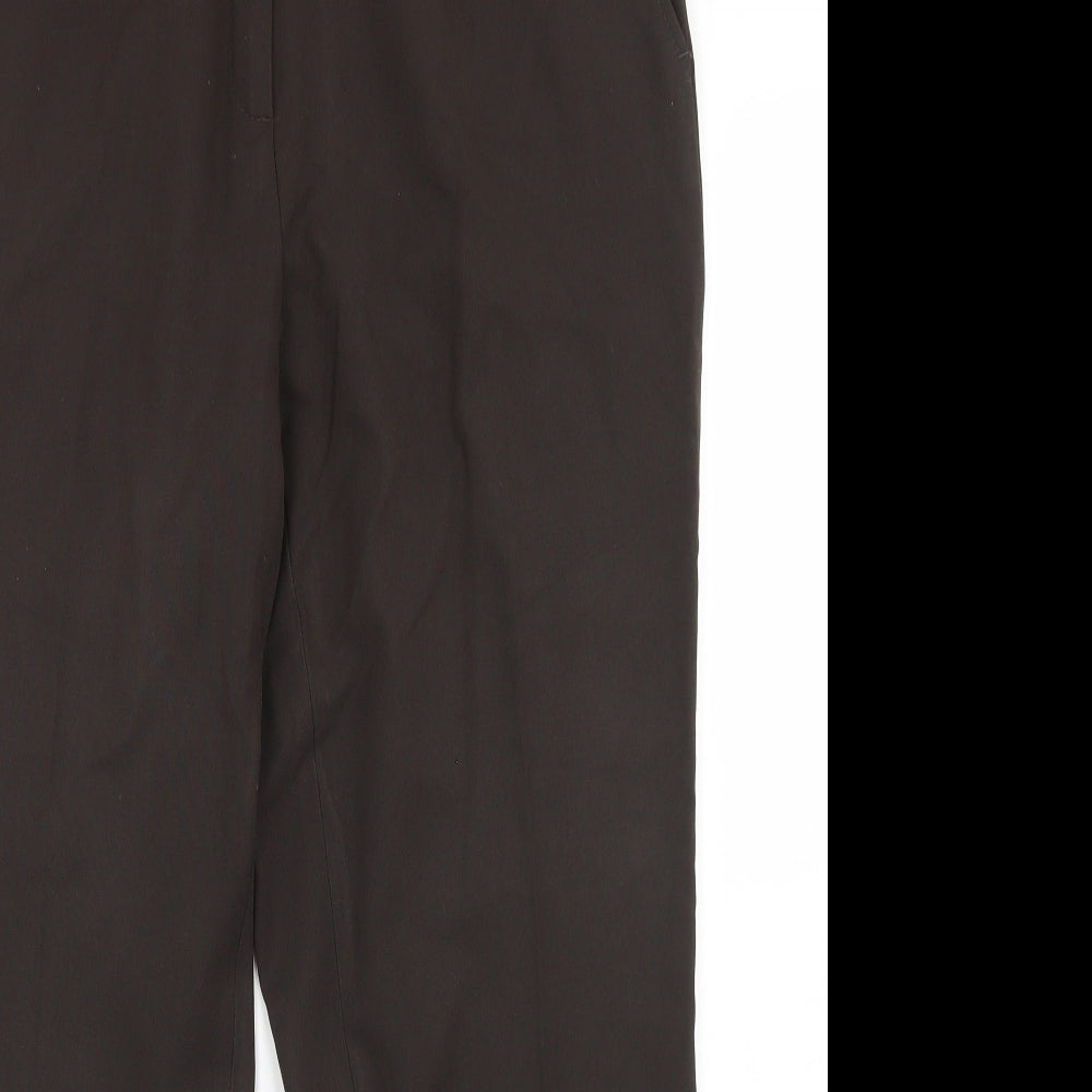 TIME Womens Brown  Polyester Dress Pants Trousers Size 18 L27 in Regular Button