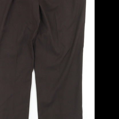 TIME Womens Brown  Polyester Dress Pants Trousers Size 18 L27 in Regular Button