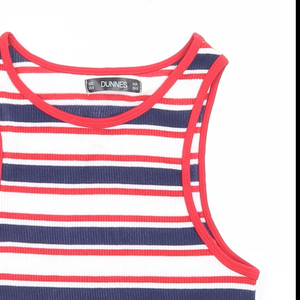 Womens UK Size XS Dunnes Stores Multicoloured Cropped Tank
