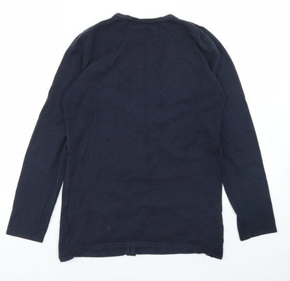 Henbury Womens Blue V-Neck  Cotton Cardigan Jumper Size S