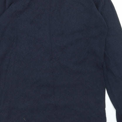 Henbury Womens Blue V-Neck  Cotton Cardigan Jumper Size S