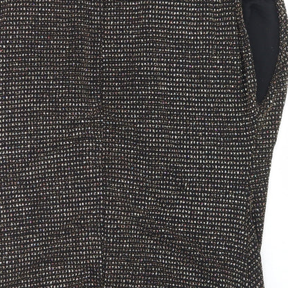 New Look Womens Black  Nylon Wrap Blouse Size 8 V-Neck