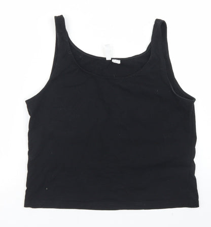 Womens UK Size XL Divided Black Cropped Tank