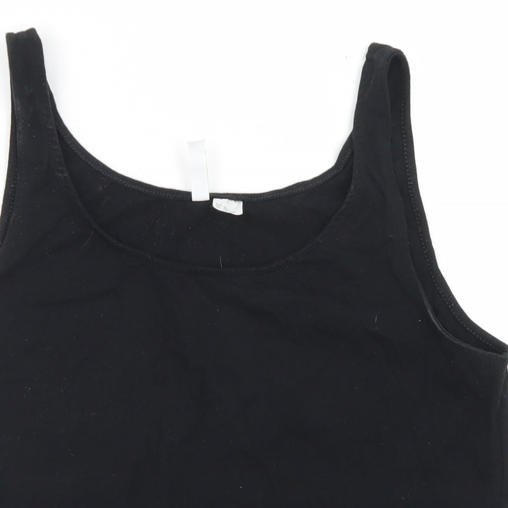Womens UK Size XL Divided Black Cropped Tank