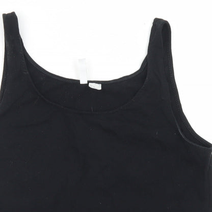 Womens UK Size XL Divided Black Cropped Tank
