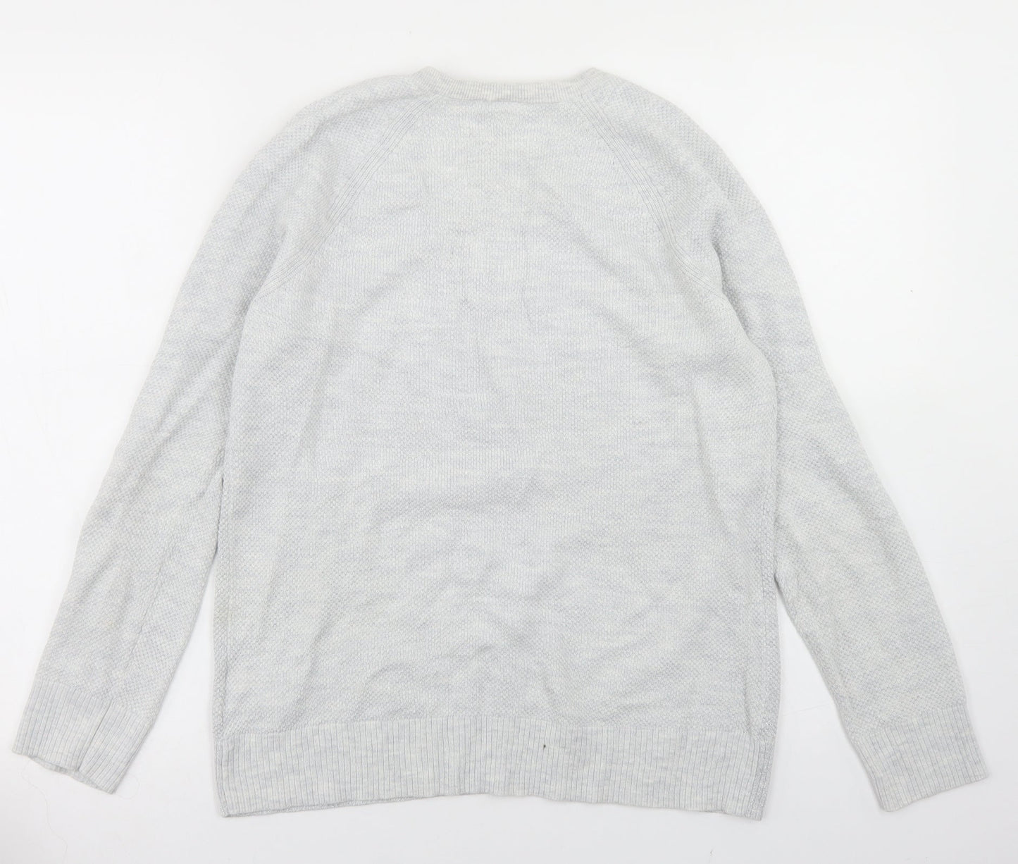 Gap Mens Grey V-Neck  Cotton Pullover Jumper Size M