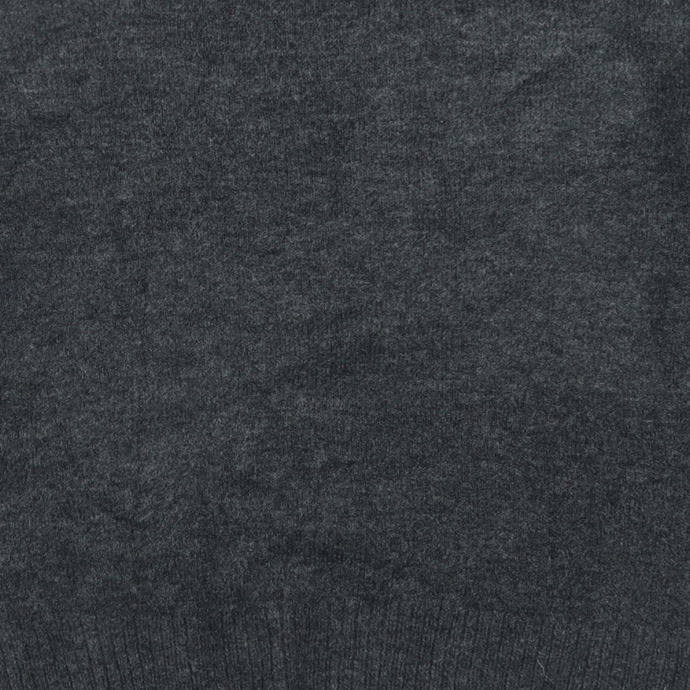 TU Womens Grey Mock Neck  Acrylic Pullover Jumper Size 8