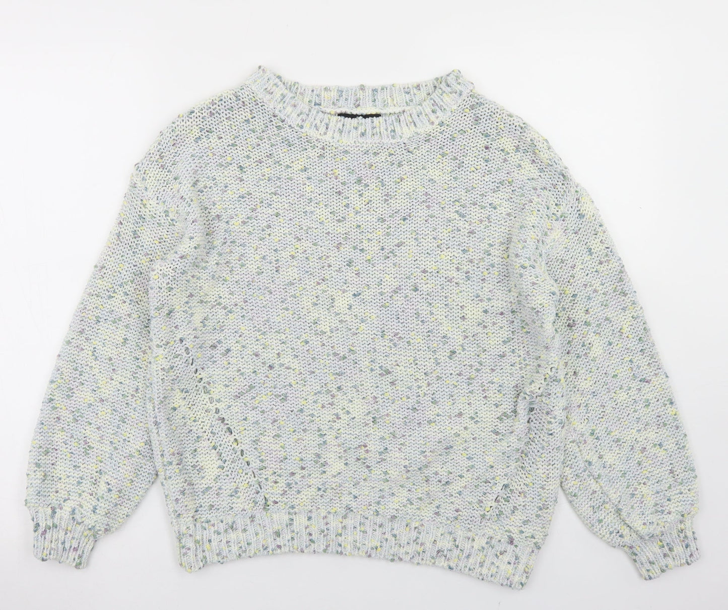 F&F Womens Blue Round Neck  Polyester Pullover Jumper Size 10