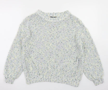 F&F Womens Blue Round Neck  Polyester Pullover Jumper Size 10