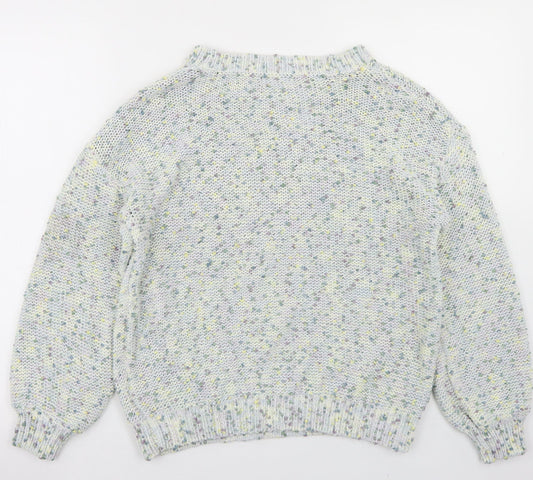 F&F Womens Blue Round Neck  Polyester Pullover Jumper Size 10