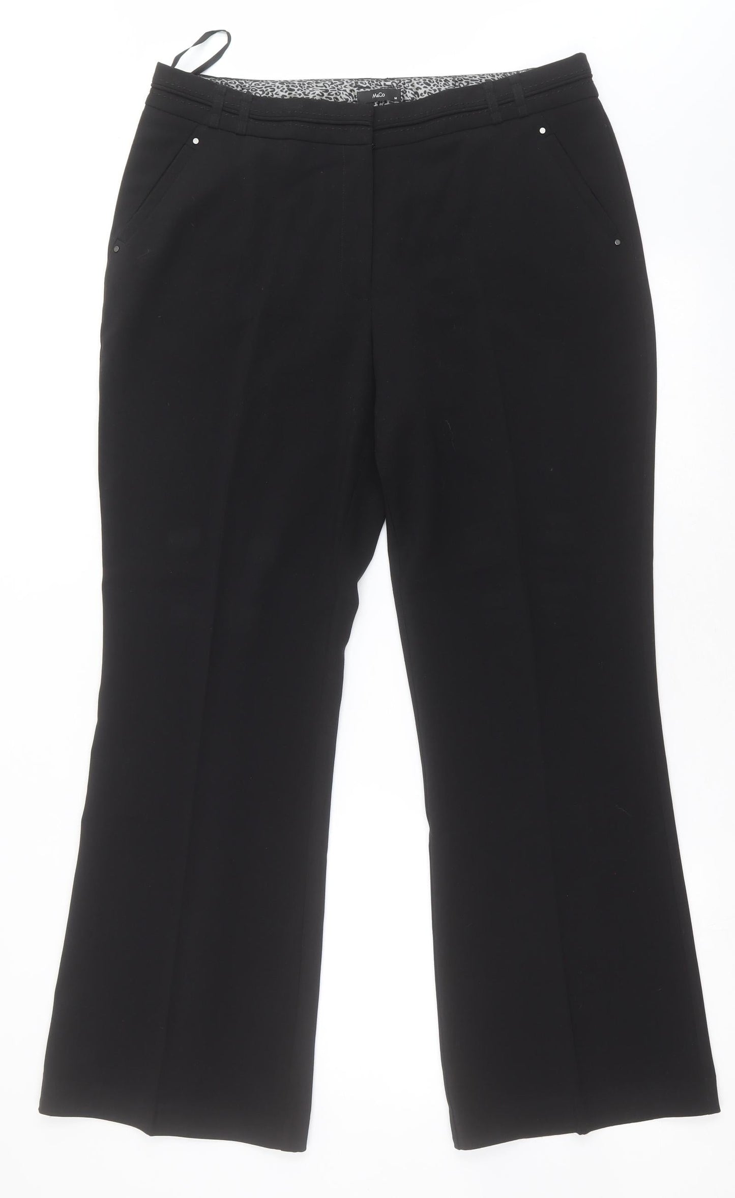 Womens UK Size 14 M&Co Regular Fit  Black Trousers