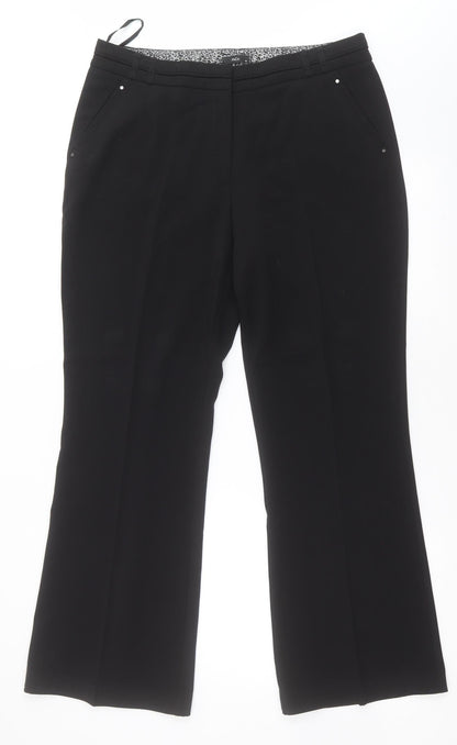 Womens UK Size 14 M&Co Regular Fit  Black Trousers