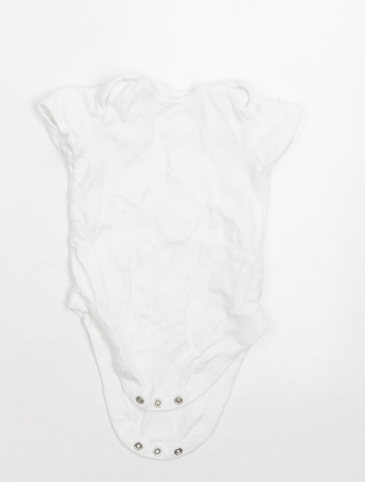 F&F Baby White  Cotton Babygrow One-Piece Size 9-12 Months  Button