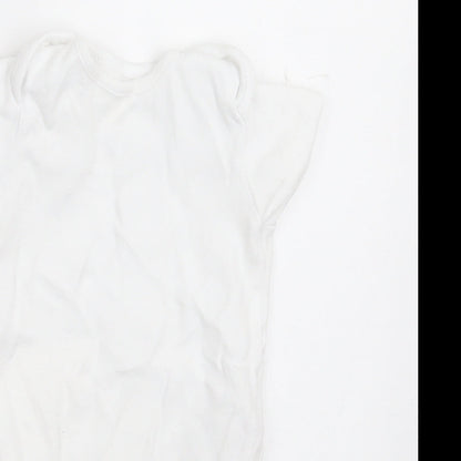 F&F Baby White  Cotton Babygrow One-Piece Size 9-12 Months  Button