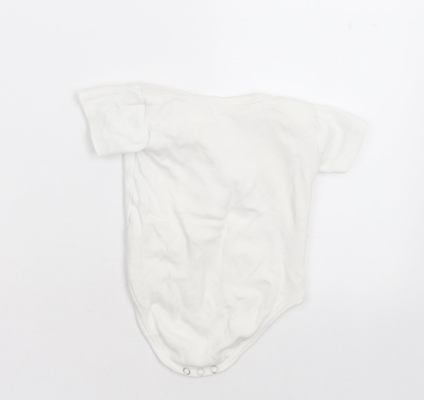 Preworn Baby White  Cotton Babygrow One-Piece Size 12-18 Months  Button - My First Christmas