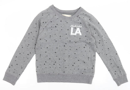 Hollister Womens Grey Geometric Cotton Pullover Sweatshirt Size XS  Pullover - Star Pattern