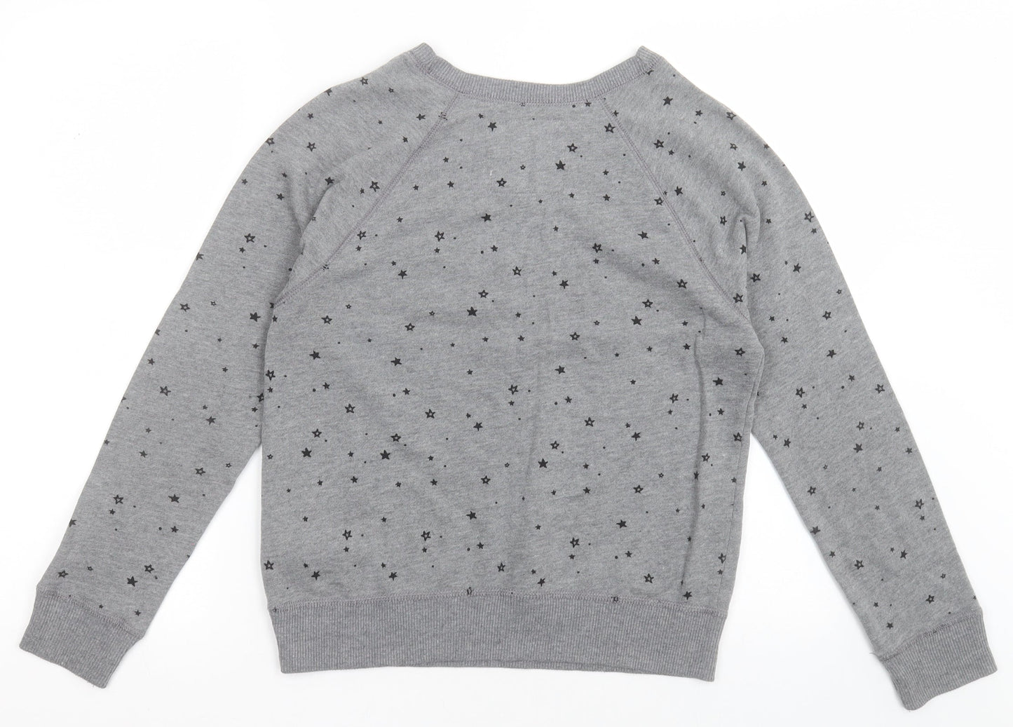 Hollister Womens Grey Geometric Cotton Pullover Sweatshirt Size XS  Pullover - Star Pattern