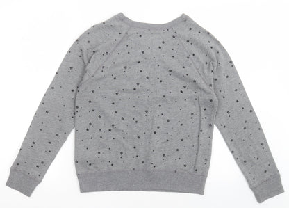 Hollister Womens Grey Geometric Cotton Pullover Sweatshirt Size XS  Pullover - Star Pattern