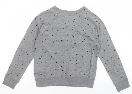 Hollister Womens Grey Geometric Cotton Pullover Sweatshirt Size XS  Pullover - Star Pattern