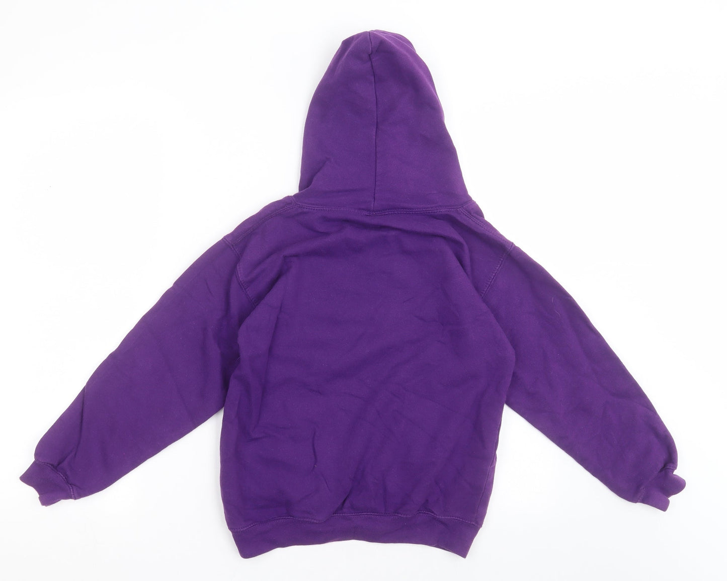 Awdis Girls Purple  Cotton Pullover Hoodie Size 9 Years  Pullover - rainbow gymnastics