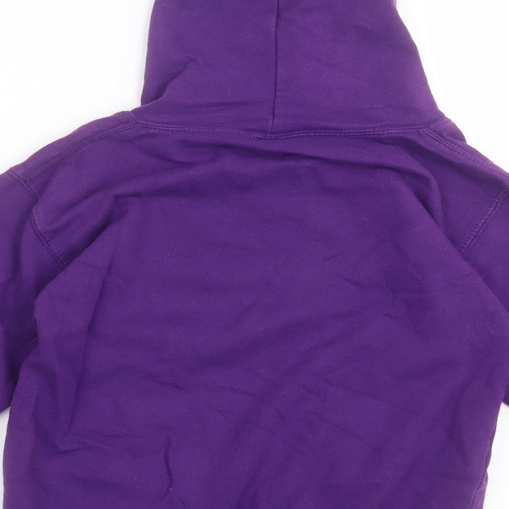 Awdis Girls Purple  Cotton Pullover Hoodie Size 9 Years  Pullover - rainbow gymnastics