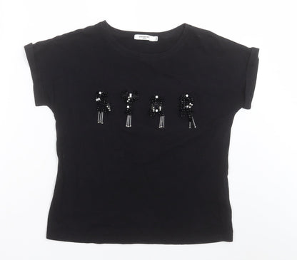 Womens UK Size S sweewe Black Basic T-Shirt