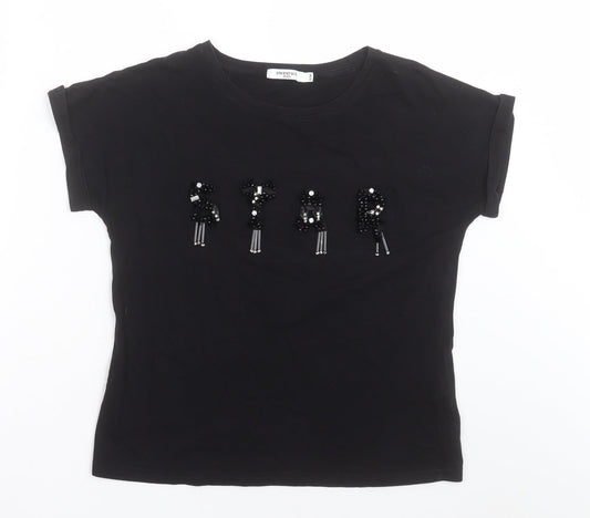 Womens UK Size S sweewe Black Basic T-Shirt