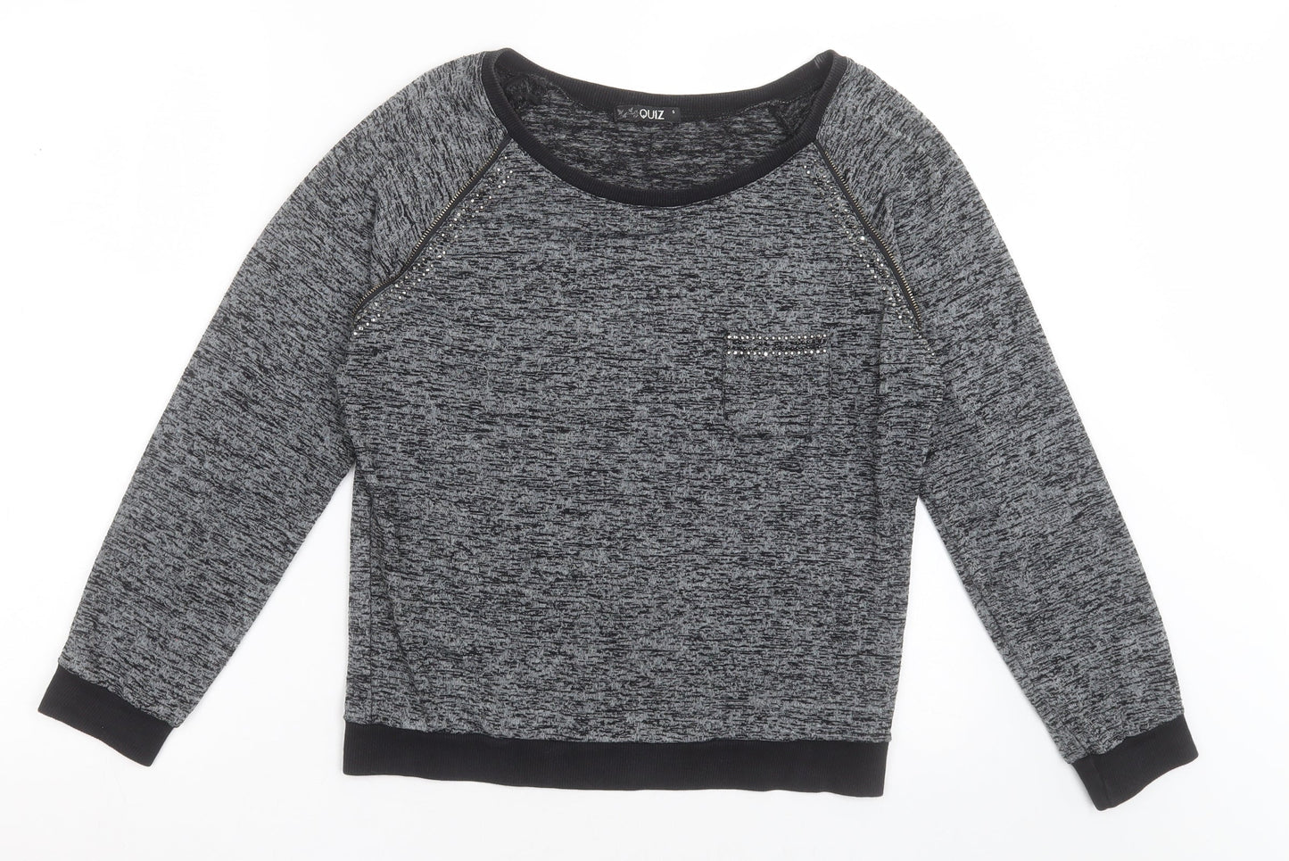 Womens UK Size S Quiz Grey Pullover Jumper