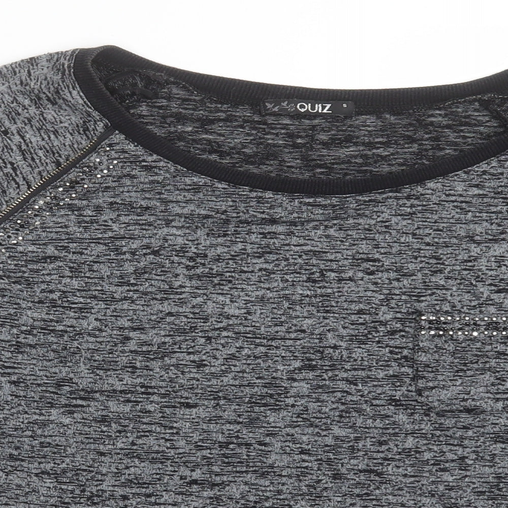 Womens UK Size S Quiz Grey Pullover Jumper