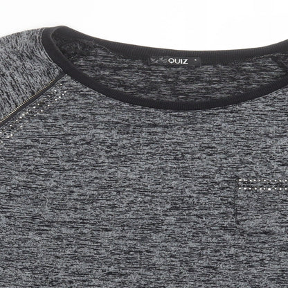 Womens UK Size S Quiz Grey Pullover Jumper